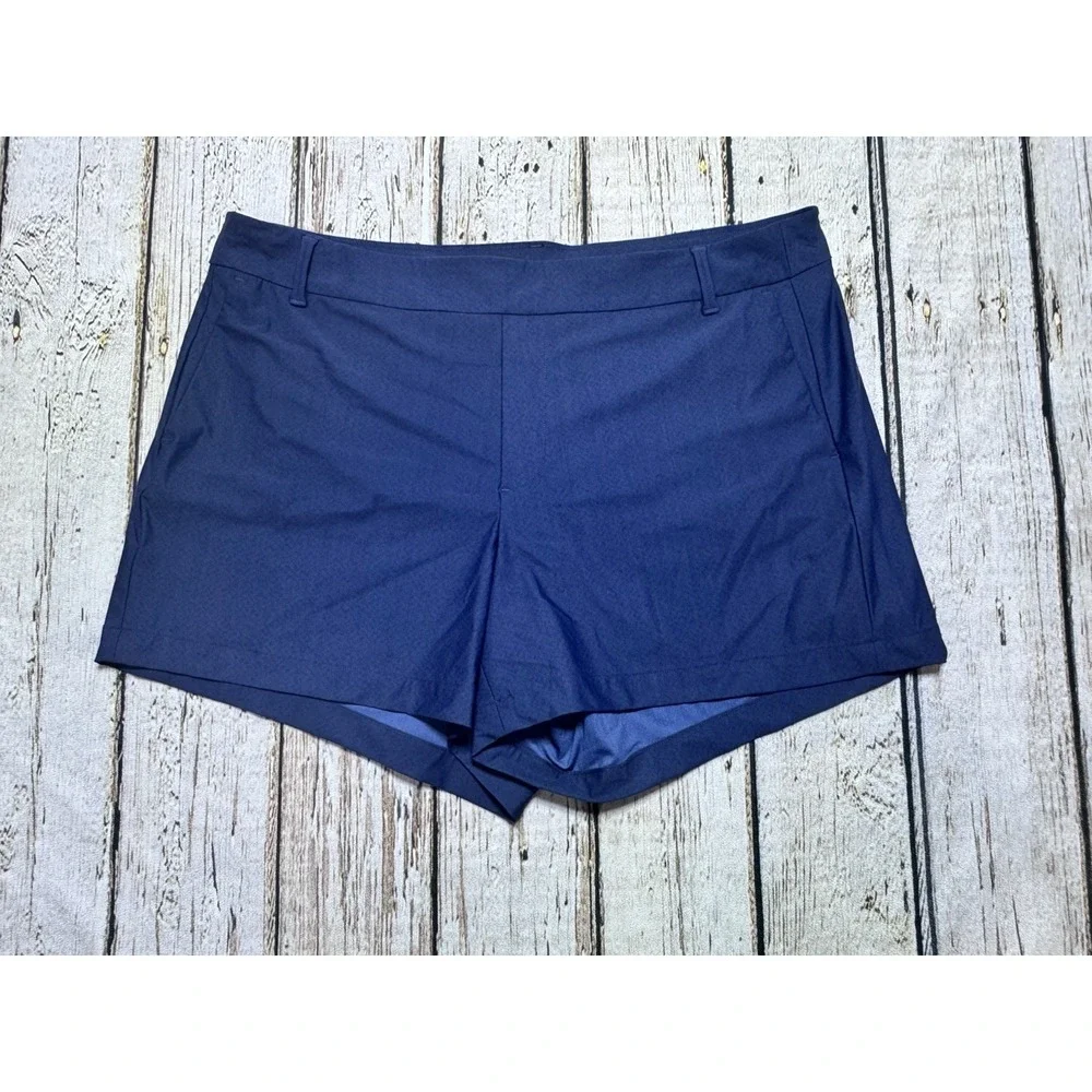 Spanx Shorts Womens XL Blue Stretch Pockets Sunshine 4